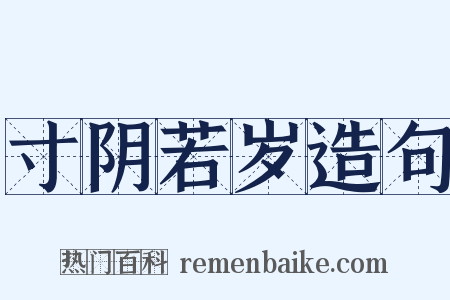 寸阴若岁造句是什么意思的图片